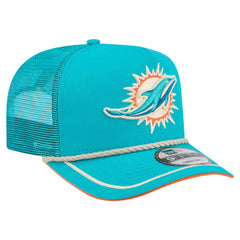 Miami Dolphins New Era Vintage Team Rope A-Frame Trucker 9FIFTY Snapback Hat - Aqua - NFL