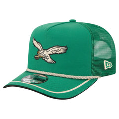 Philadelphia Eagles New Era Vintage Team Rope A-Frame Trucker 9FIFTY Snapback Hat - Kelly Green - NFL