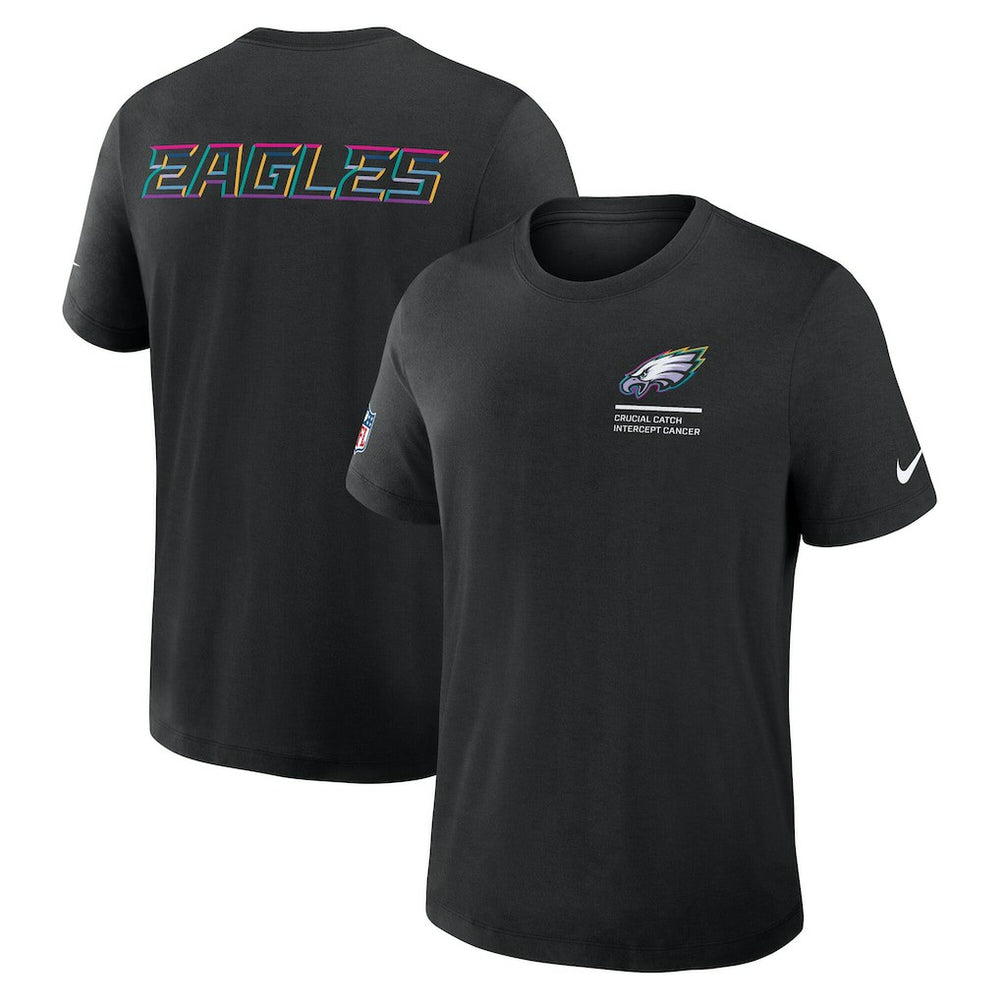 Philadelphia Eagles Tall 2025 NFL Crucial Catch Tri-Blend Dri-FIT T-Shirt - Black - Nike