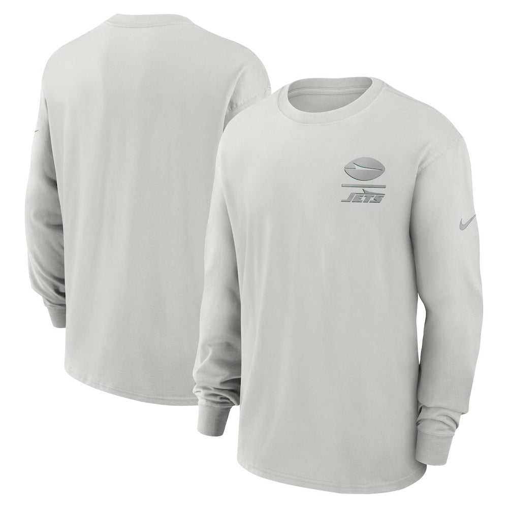 New York Jets Essential Heavy Max90 Long Sleeve T-Shirt - Gray - Nike