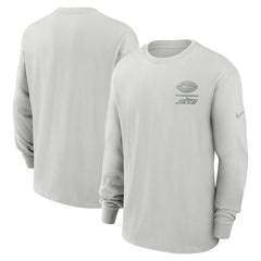New York Jets Essential Heavy Max90 Long Sleeve T-Shirt - Gray - Nike