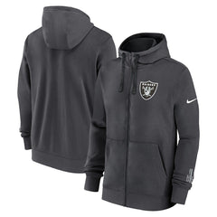 Las Vegas Raiders Primetime Club Full-Zip Hoodie - Anthracite - Nike