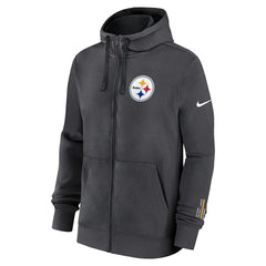 Pittsburgh Steelers Primetime Club Full-Zip Hoodie - Anthracite - Nike