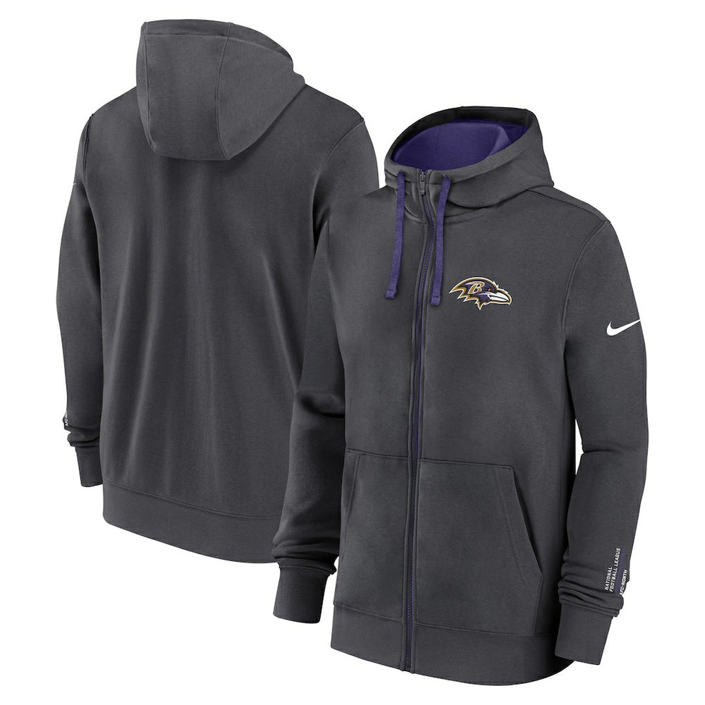Baltimore Ravens Primetime Club Full-Zip Hoodie - Anthracite - Nike