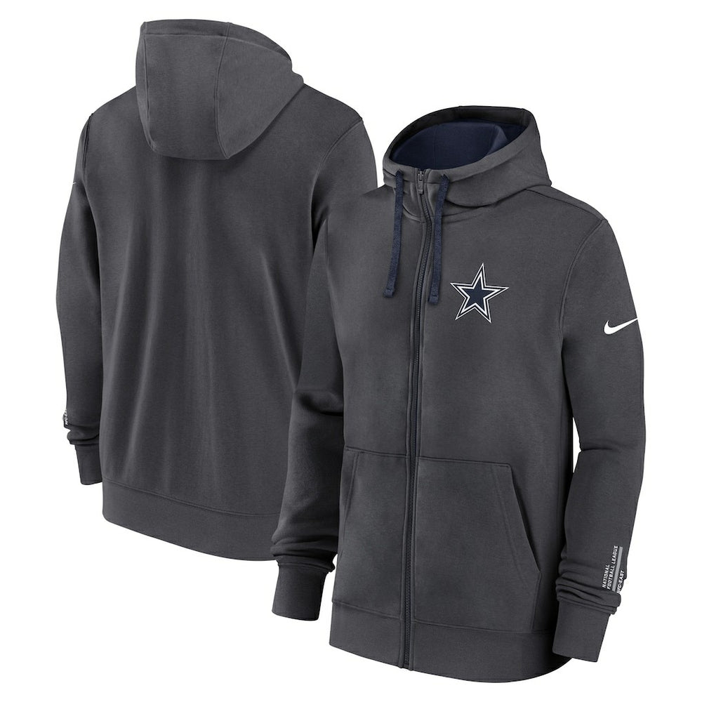 Dallas Cowboys Primetime Club Full-Zip Hoodie - Anthracite - Nike