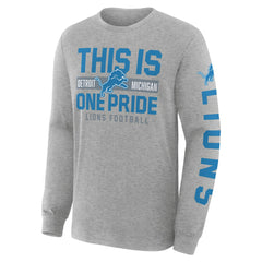 Detroit Lions Hometown Sweep Legacy Long Sleeve T-Shirt - Heather Gray - Fanatics