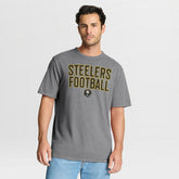 Pittsburgh Steelers First Down Tribute Tri-Blend T-Shirt - Heather Gray - Fanatics