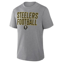 Pittsburgh Steelers First Down Tribute Tri-Blend T-Shirt - Heather Gray - Fanatics