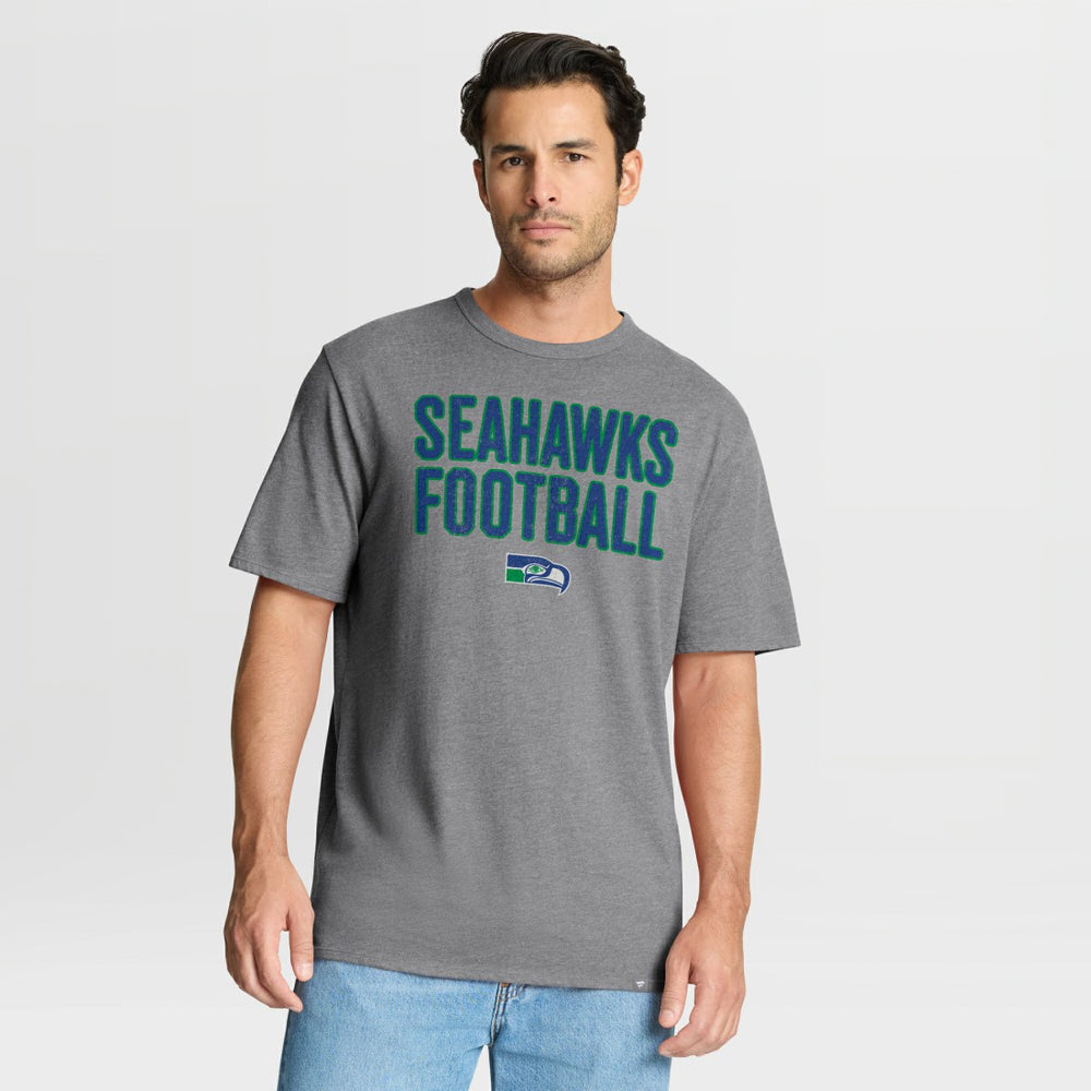 Seattle Seahawks First Down Tribute Tri-Blend T-Shirt - Heather Gray - Fanatics