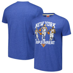 Josh Hart/Mikal Bridges/Jalen Brunson New York Knicks Homage Unisex Triple Threat Tri-Blend T-Shirt Royal
