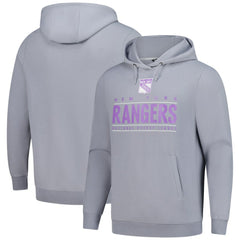 New York Rangers Levelwear Hockey Fights Cancer Pulsar Off Season Tri-Blend Pullover Hoodie - Gray | NHL near me