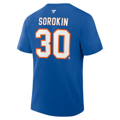 Ilya Sorokin New York Islanders Fanatics Authentic Stack Name & Number T-Shirt - Royal | Fanatics Lifestyle