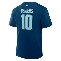 Matty Beniers Seattle Kraken Fanatics Authentic Stack Name & Number T-Shirt - Navy | Fanatics on sale