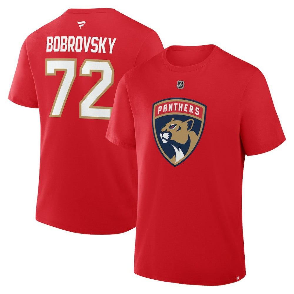 Sergei Bobrovsky Florida Panthers Fanatics Authentic Stack Name & Number T-Shirt - Red | Fanatics online
