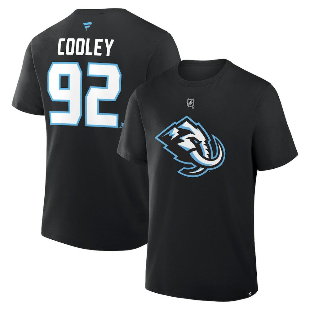 Logan Cooley Utah Mammoth Fanatics Authentic Stack Name & Number T-Shirt - Black | Fanatics Lifestyle