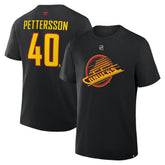 Elias Pettersson Vancouver Canucks Fanatics Authentic Stack Name & Number T-Shirt - Black | Fanatics Clearance