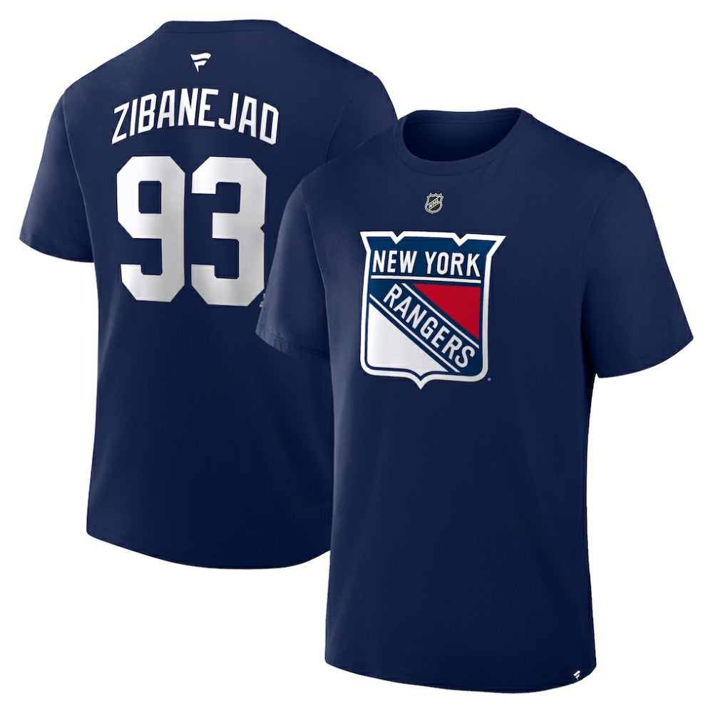 Mika Zibanejad New York Rangers Fanatics Authentic Stack Name & Number T-Shirt - Navy | Fanatics near me