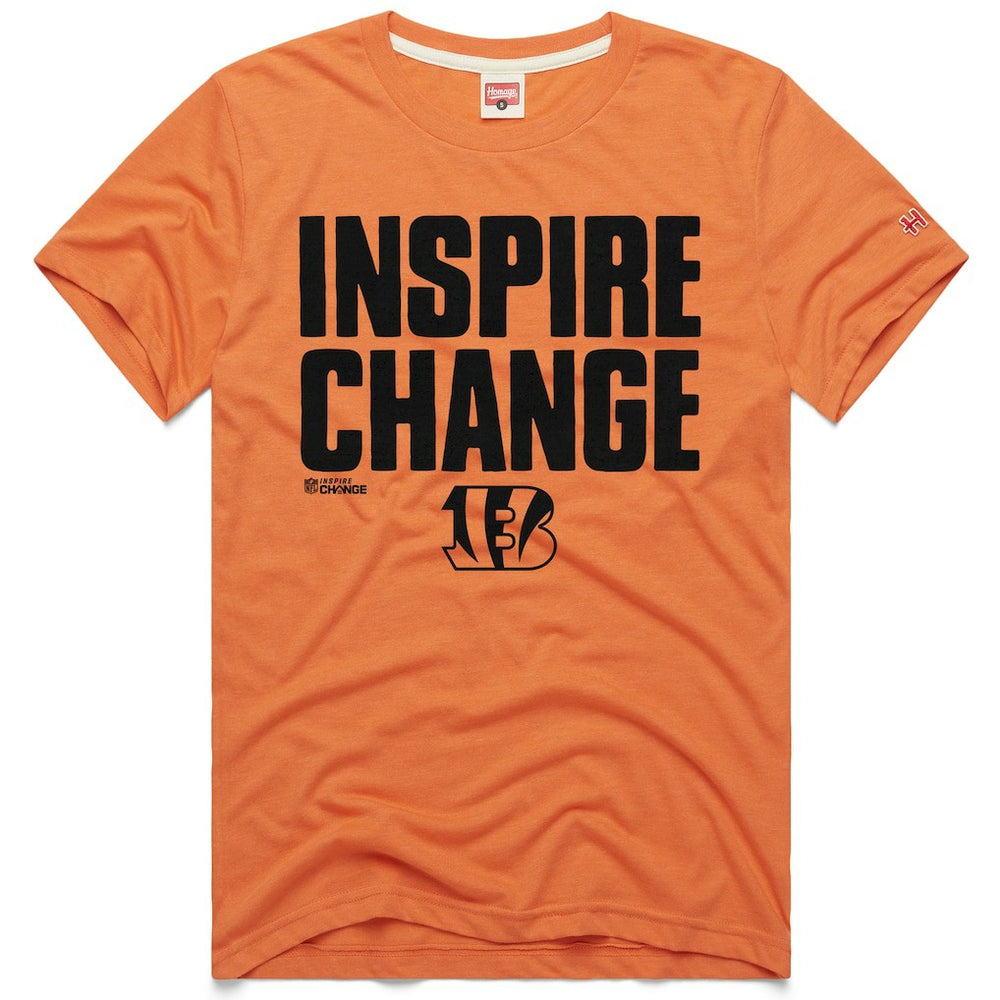 Cincinnati Bengals Homage Unisex 2024 Inspire Change Tri-Blend T-Shirt - Orange - NFL