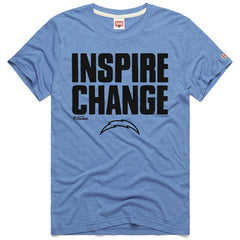 Los Angeles Chargers Homage Unisex 2024 Inspire Change Tri-Blend T-Shirt - Light Blue - NFL