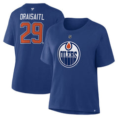 Leon Draisaitl Edmonton Oilers Fanatics Women's Authentic Stack Name & Number T-Shirt - Royal | Fanatics on sale
