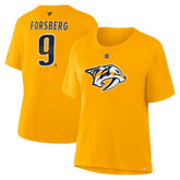 Filip Forsberg Nashville Predators Fanatics Women's Authentic Stack Name & Number T-Shirt - Gold | Fanatics Lifestyle