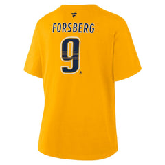 Filip Forsberg Nashville Predators Fanatics Women's Authentic Stack Name & Number T-Shirt - Gold | Fanatics Lifestyle