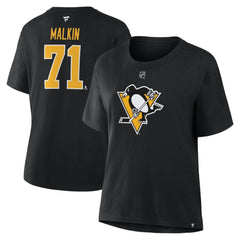 Evgeni Malkin Pittsburgh Penguins Fanatics Women's Authentic Stack Name & Number T-Shirt - Black | Fanatics near me