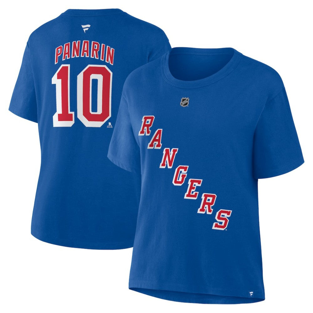 Artemi Panarin New York Rangers Fanatics Women's Authentic Stack Name & Number T-Shirt - Blue | Fanatics online
