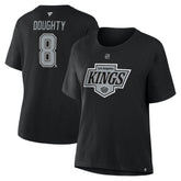 Drew Doughty Los Angeles Kings Fanatics Women's Authentic Stack Name & Number T-Shirt - Black | Fanatics Lifestyle