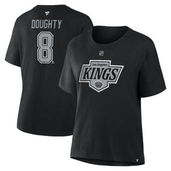 Drew Doughty Los Angeles Kings Fanatics Women's Authentic Stack Name & Number T-Shirt - Black | Fanatics Lifestyle