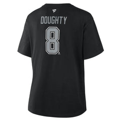 Drew Doughty Los Angeles Kings Fanatics Women's Authentic Stack Name & Number T-Shirt - Black | Fanatics Lifestyle