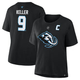 Clayton Keller Utah Mammoth Fanatics Women's Authentic Stack Name & Number T-Shirt - Black | Fanatics online