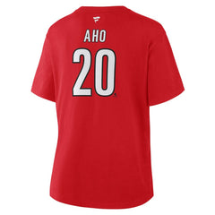 Sebastian Aho Carolina Hurricanes Fanatics Women's Authentic Stack Name & Number T-Shirt - Red | Fanatics sale