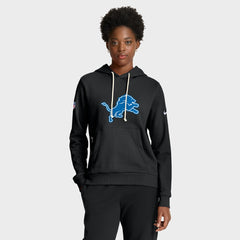 Detroit Lions Women's Throwback Sideline Standard Issue Dri-FIT Hoodie - Black - Nike