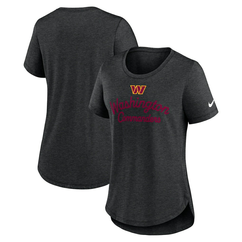Washington Commanders Women's Script Tri-Blend T-Shirt - Charcoal - Nike