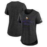 Minnesota Vikings Women's Script Tri-Blend T-Shirt - Black - Nike