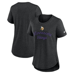 Minnesota Vikings Women's Script Tri-Blend T-Shirt - Black - Nike