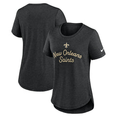 New Orleans Saints Women's Script Tri-Blend T-Shirt - Black - Nike