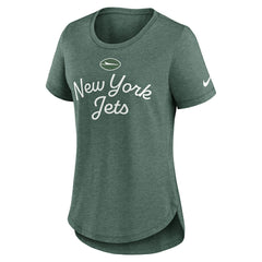 New York Jets Women's Script Tri-Blend T-Shirt - Green - Nike