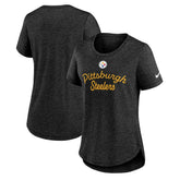 Pittsburgh Steelers Women's Script Tri-Blend T-Shirt - Black - Nike