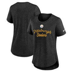 Pittsburgh Steelers Women's Script Tri-Blend T-Shirt - Black - Nike