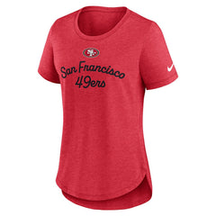 San Francisco 49ers Women's Script Tri-Blend T-Shirt - Scarlet - Nike