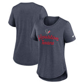 Houston Texans Women's Script Tri-Blend T-Shirt - Navy - Nike