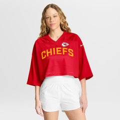 Kansas City Chiefs Women's Primetime Cropped Mesh Dri-FIT Fashion Jersey - Red - Nike