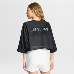 Las Vegas Raiders Women's Primetime Cropped Mesh Dri-FIT Fashion Jersey - Black - Nike