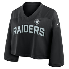 Las Vegas Raiders Women's Primetime Cropped Mesh Dri-FIT Fashion Jersey - Black - Nike