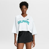 Miami Dolphins Women's Primetime Cropped Mesh Dri-FIT Fashion Jersey - White - Nike