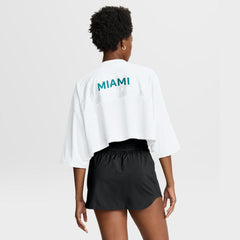 Miami Dolphins Women's Primetime Cropped Mesh Dri-FIT Fashion Jersey - White - Nike