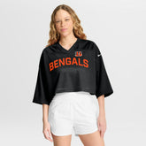 Cincinnati Bengals Women's Primetime Cropped Mesh Dri-FIT Fashion Jersey - Black - Nike
