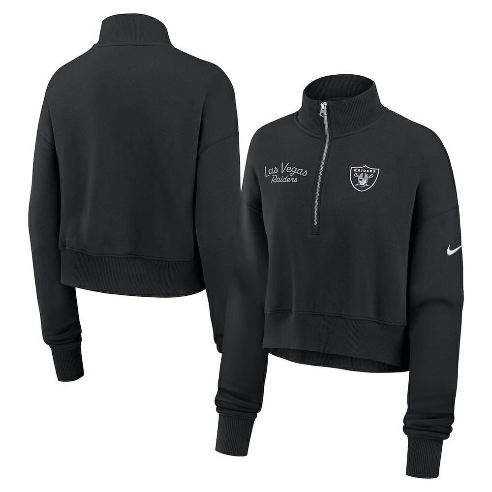 Las Vegas Raiders Women's Primetime Phoenix Half-Zip Sweatshirt - Black - Nike